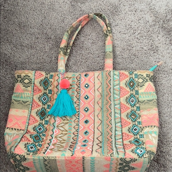 beaded beach bag